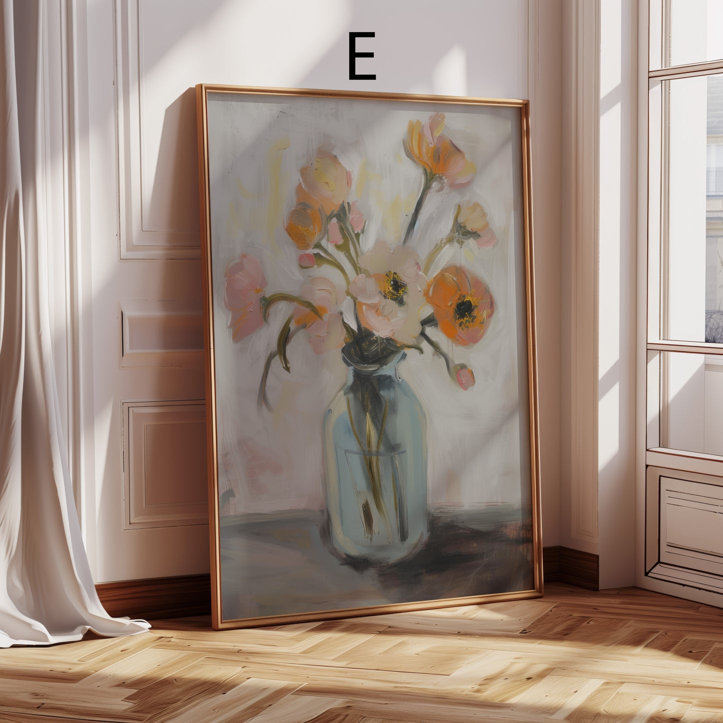 Moderne Vintage Kunst Poster · Geschenkidee · Küstenlandschaft Blumen Figuren Impressionistische Wandkunst · Dekoprint ohne Rahmen