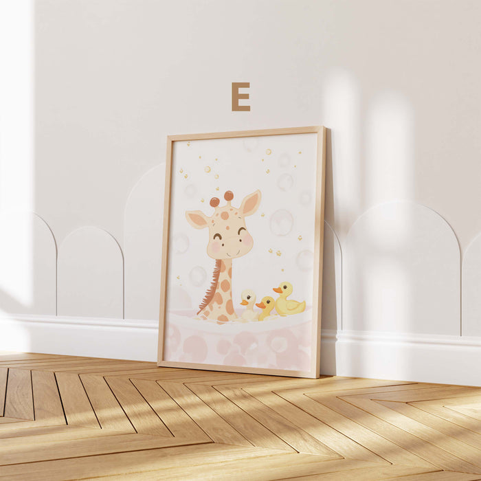 Niedliche Tierposter | Teddy, Hase & Giraffe für Kinderzimmer