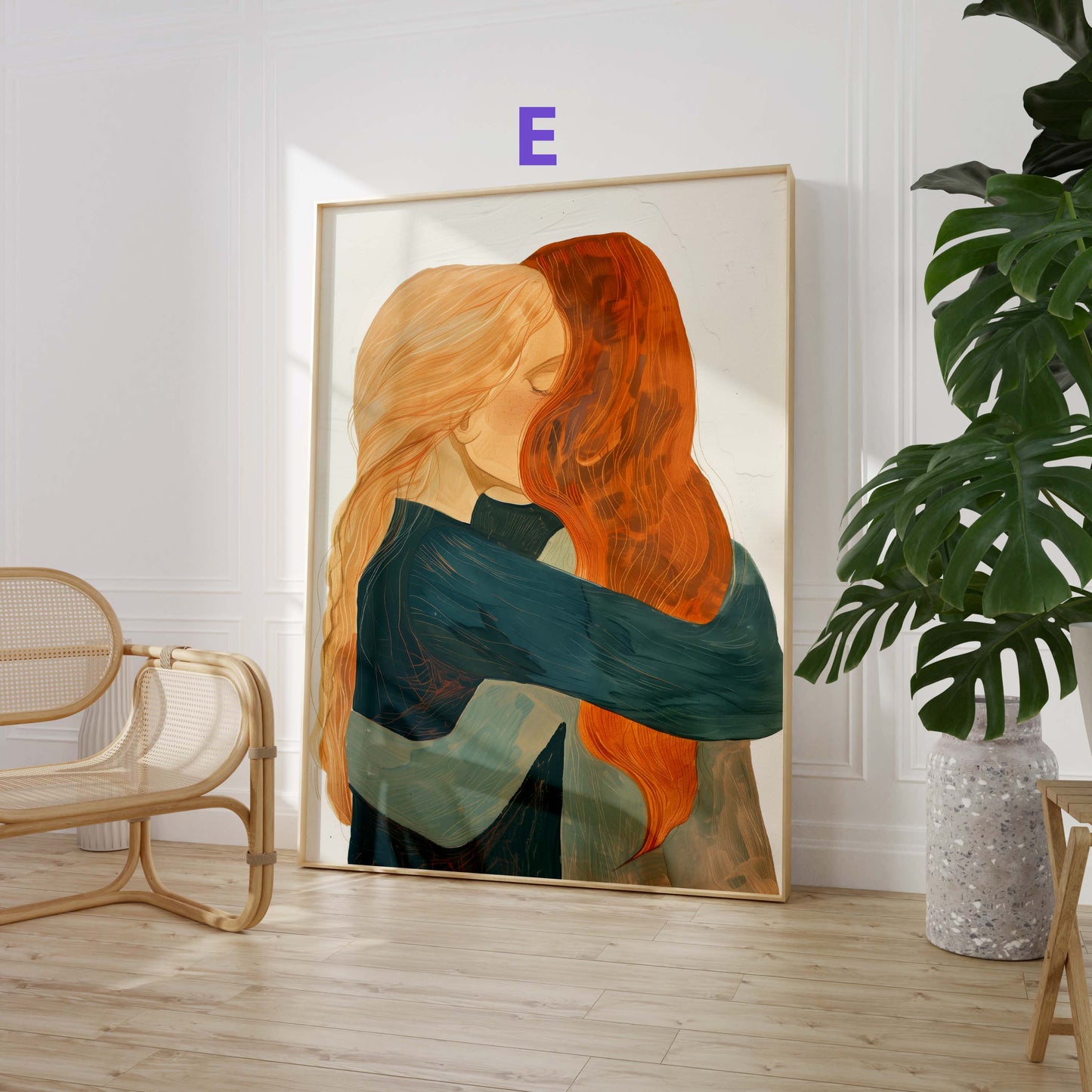 Abstrakte Blumen Poster · Geschenkidee · Moderne Vase, Stillleben und Geometrische Kunst · Dekoprint ohne Rahmen