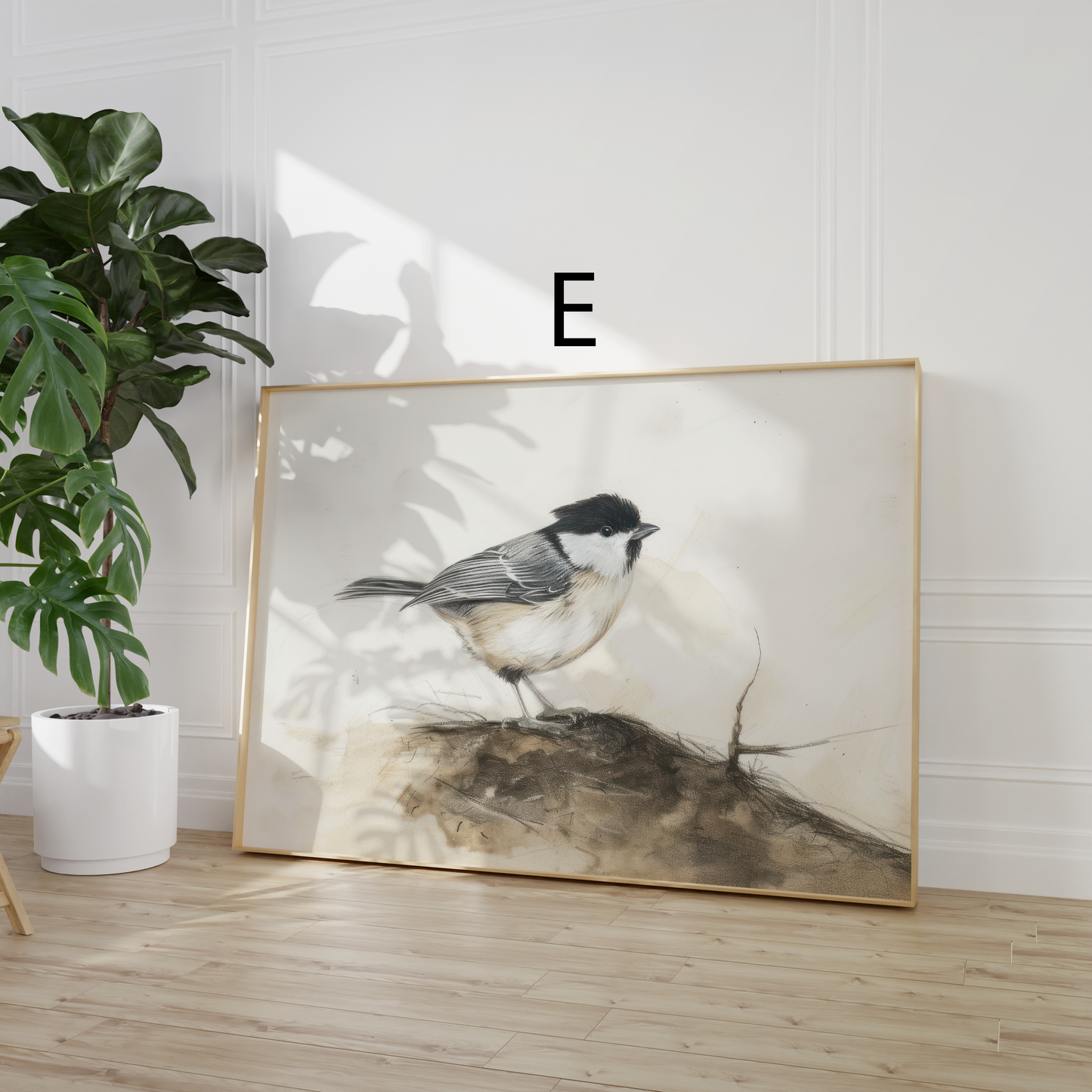 Moderne Natur Poster · Geschenkidee · Pilze Vögel Äpfel Winterlandschaft · Dekoprint ohne Rahmen
