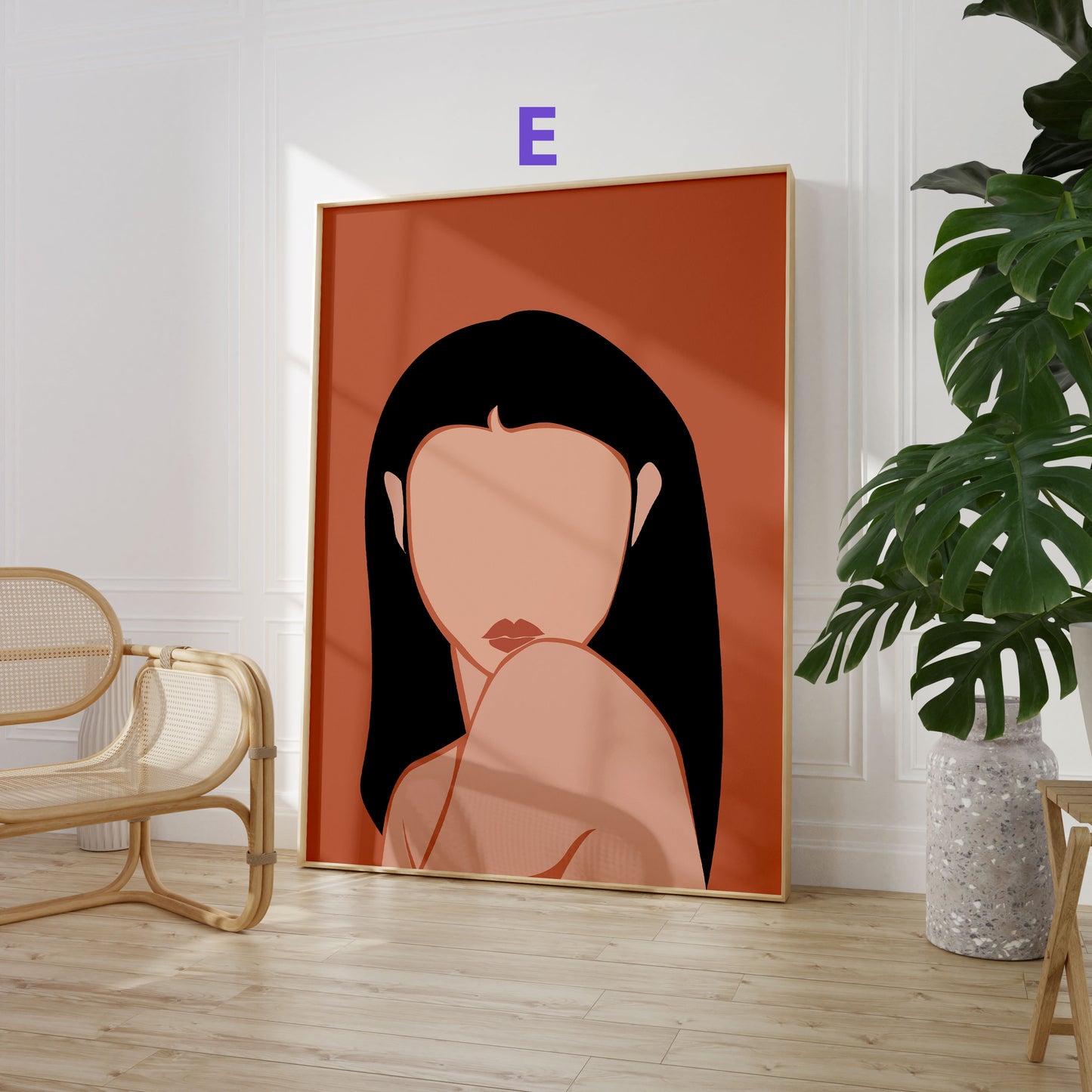 Abstrakte Frauen Poster · Geschenkidee · Boho Figuren, Terrakotta und Minimalistische Kunst · Dekoprint ohne Rahmen