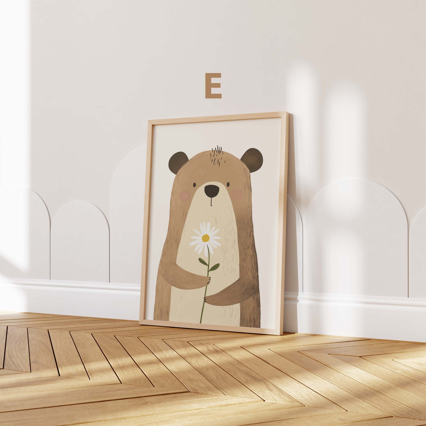 Süße Tiere Poster · Geschenkidee · Illustration Bär Löwe Giraffe · Kinderzimmer Deko · Dekoprint ohne Rahmen