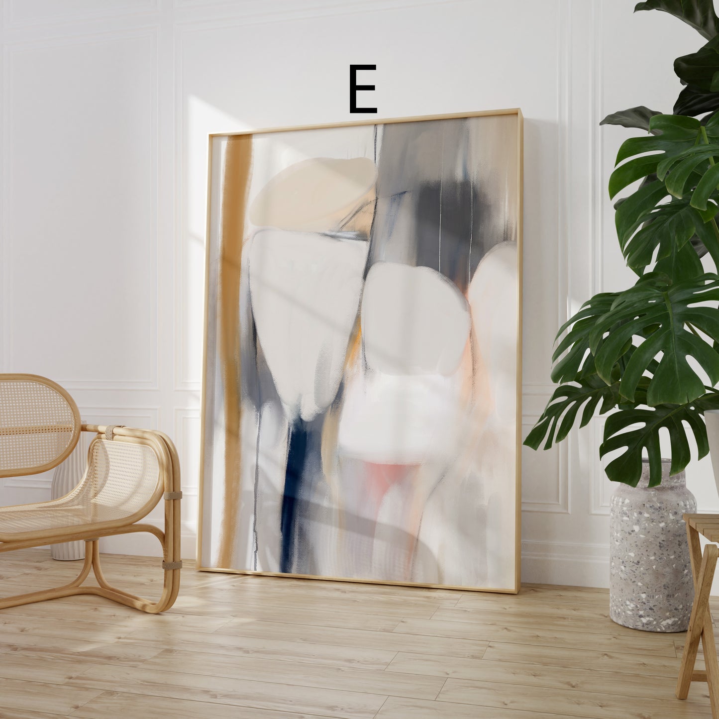 Abstrakte Poster · Wohnidee · Bunte Abstrakte Kunst Moderne Pinselstriche und Geometrische Formen · Dekoprint ohne Rahmen