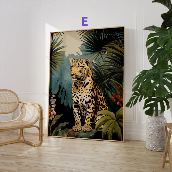 Dschungel Tiere Poster – Premium Baumwoll-Canvas