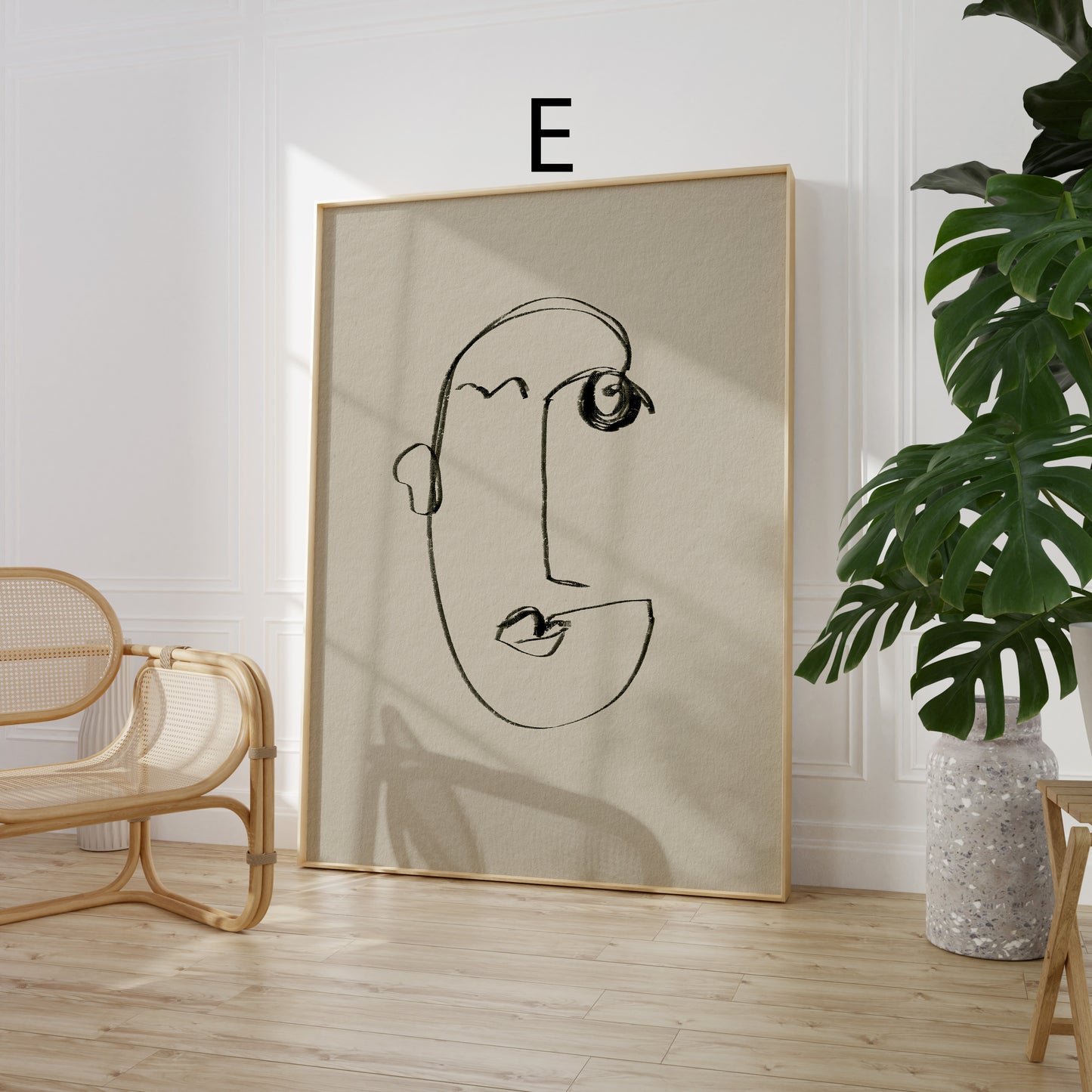 Line Art Poster · Frauenporträt & Animal Print Tiermuster · Dekoprint ohne Rahmen
