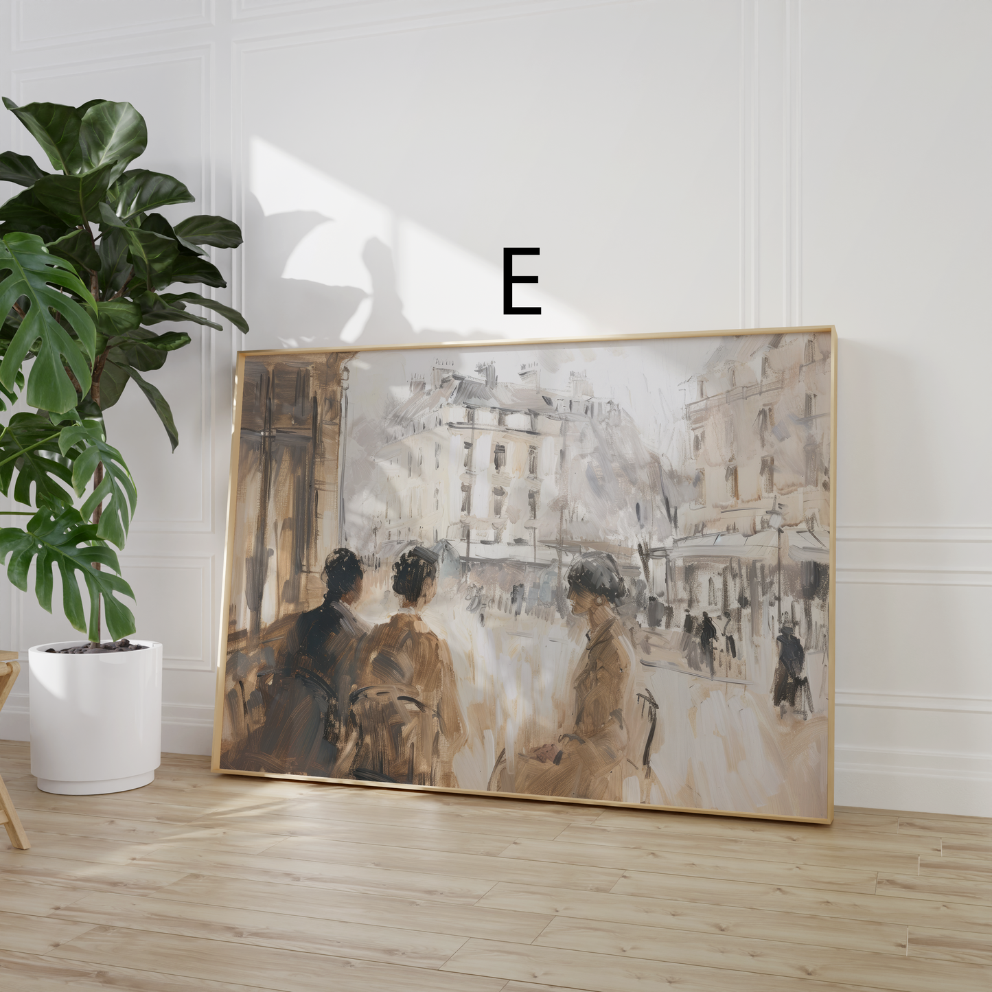 Moderne Landschaft Poster · Geschenkidee · Weiße Blüten Alpen Flieder Französische Straßenszene · Dekoprint ohne Rahmen
