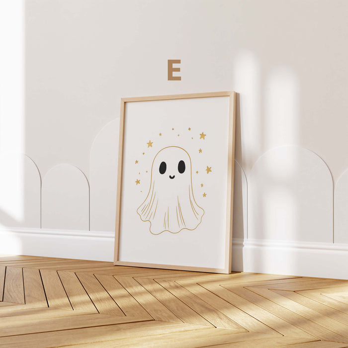 Wal und Gespenster Poster mit Sternen fürs Kinderzimmer