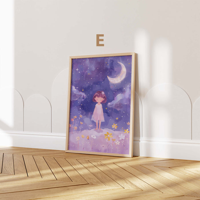 Mädchen Kinderzimmer Poster mit Einhorn und Katzen