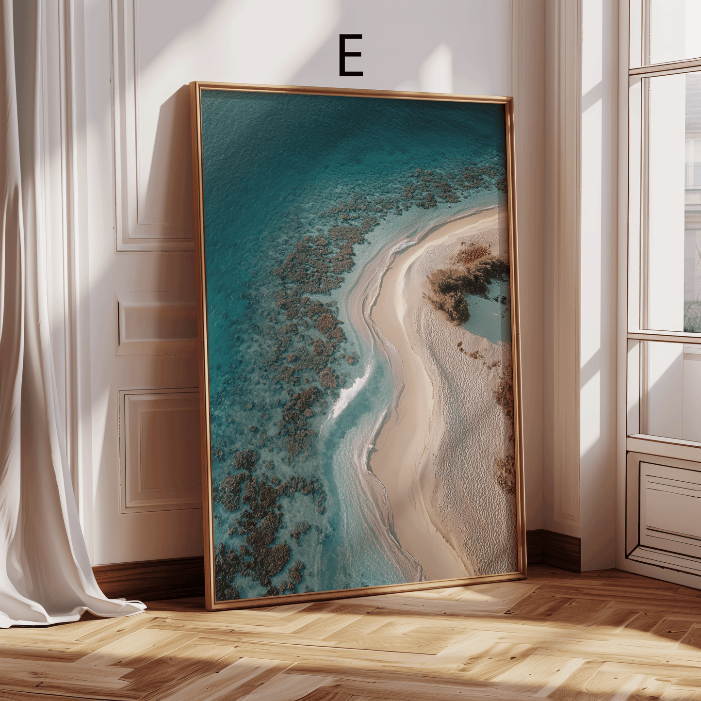 Strand Poster · Geschenkidee · Palmen Muscheln Küstenlandschaften · Dekoprint ohne Rahmen