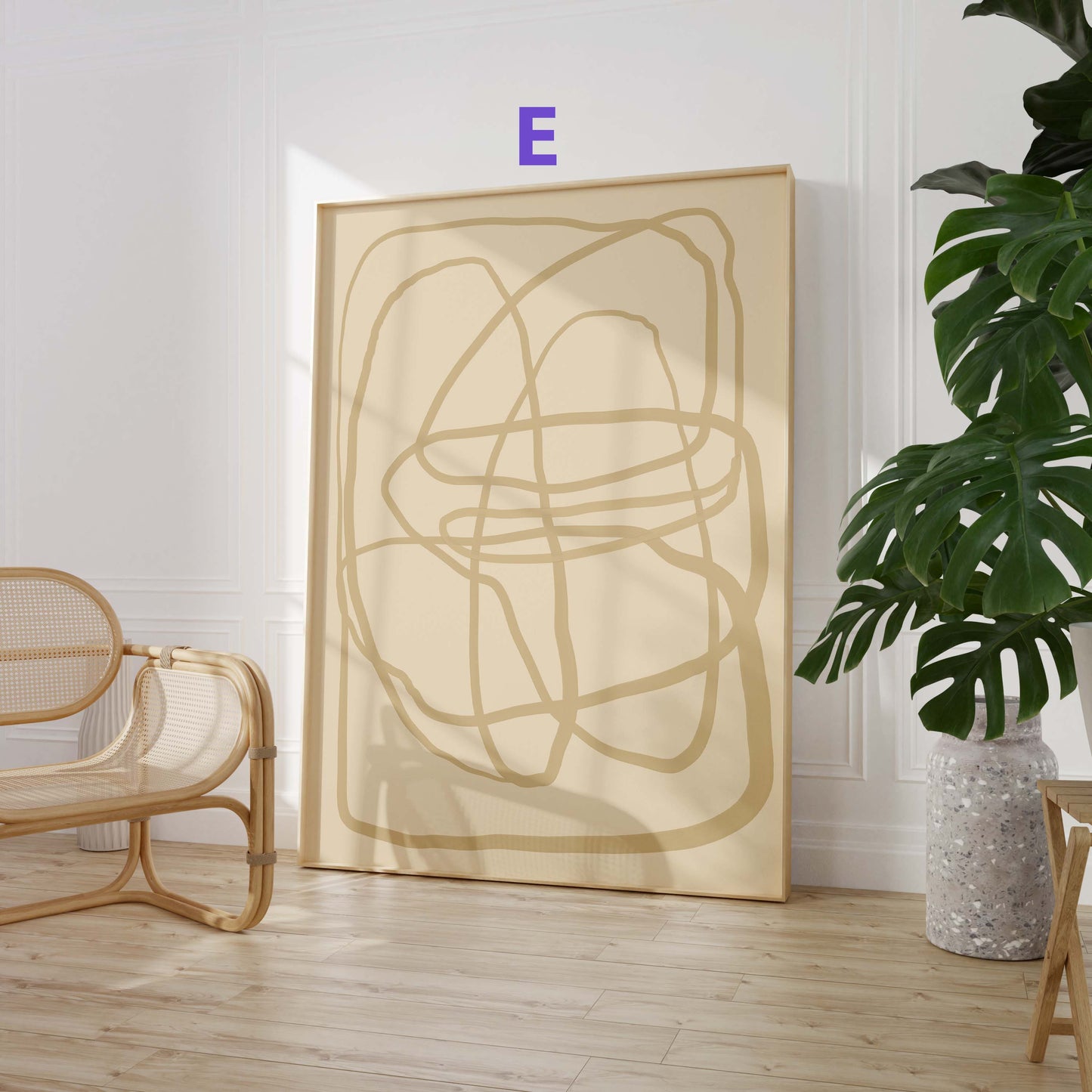 Violette Muse Poster · Geschenkidee · Abstrakte Frauenkunst Line Art Moderne Farbkunst · Dekoprint ohne Rahmen
