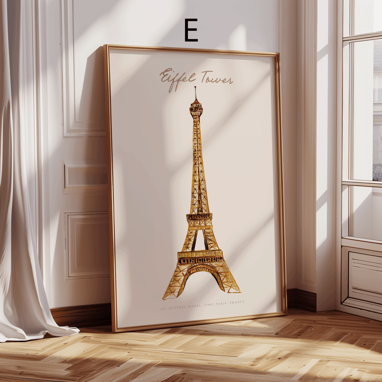 Paris Poster · Geschenkidee · Französische Typografie Wahrzeichen Café Illustration · Dekoprint ohne Rahmen