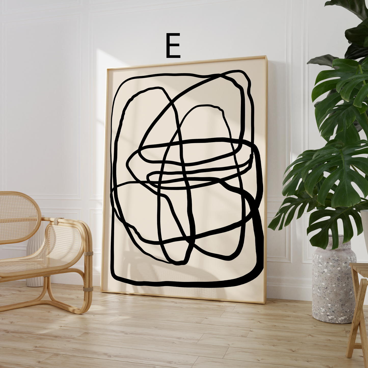 Moderne Kunst Poster · Geschenkidee · Abstrakte Formen Minimalistische Line Art und Farbblock Wandkunst · Dekoprint ohne Rahmen