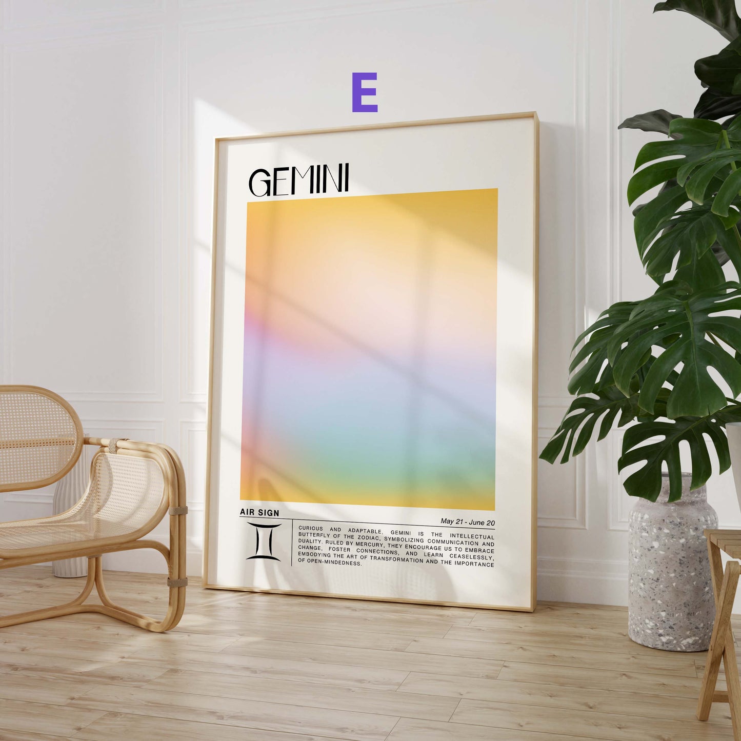 Sternzeichen Poster · Geschenkidee · Widder, Wassermann, Krebs, Steinbock, Zwillinge, Löwe, Waage, Fische · Dekoprint ohne Rahmen