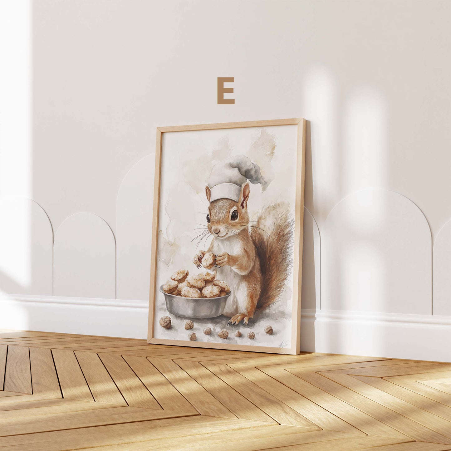 Süßes Tier Bäckerei Poster · Geschenkidee · Aquarell Tier Illustration Style Design · Kinderzimmer Wanddeko · Print ohne Rahmen