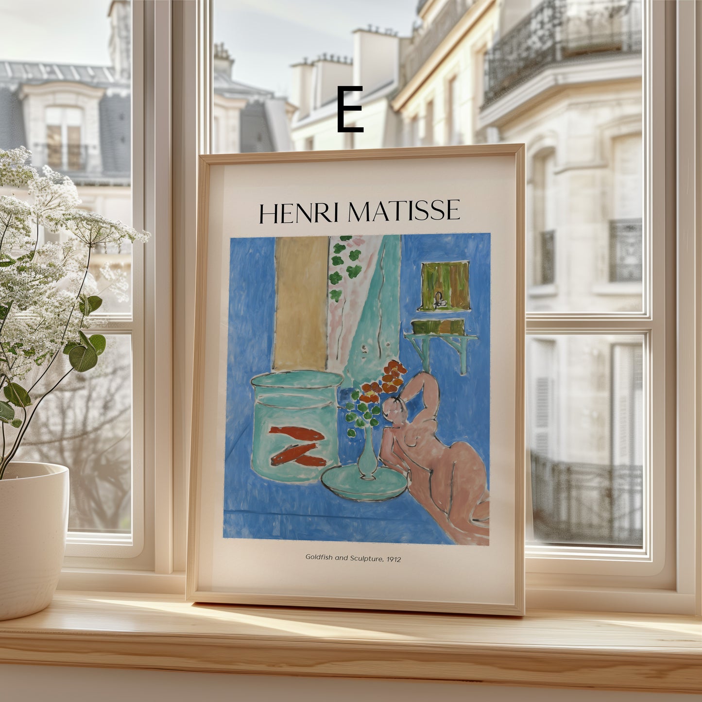 Henri Matisse Poster · Geschenkidee · Tanger Fenster Goldfisch Pflaumenblüten Pfingstrosen Fauvistisches Interieur · Dekoprint ohne Rahmen