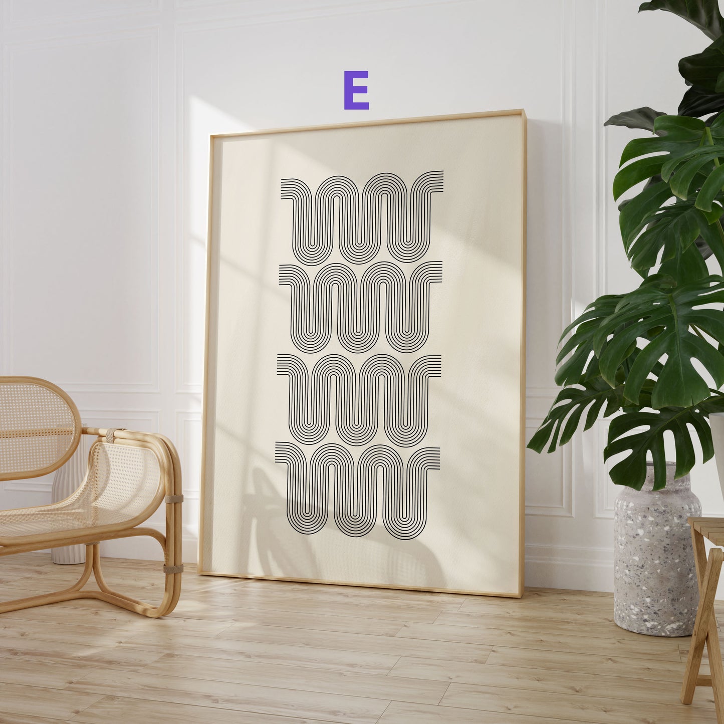Abstrakte Linienkunst Poster · Geschenkidee · Minimalistische Bögen und geometrische Line Art · Dekoprint ohne Rahmen
