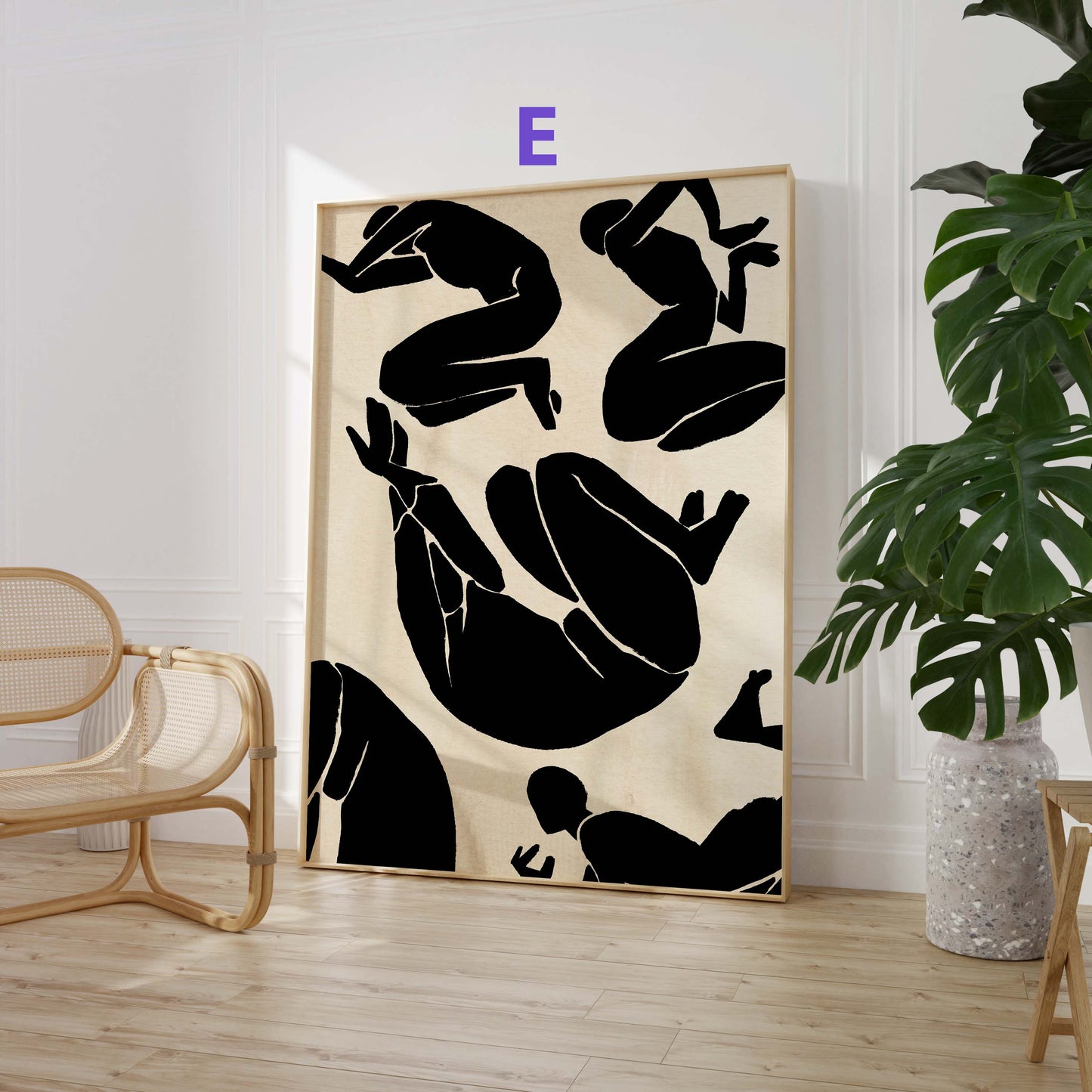 Körperkunst Poster · Geschenkidee · Line Art, Weibliche Silhouetten und Beige Terrakotta Formen · Dekoprint ohne Rahmen