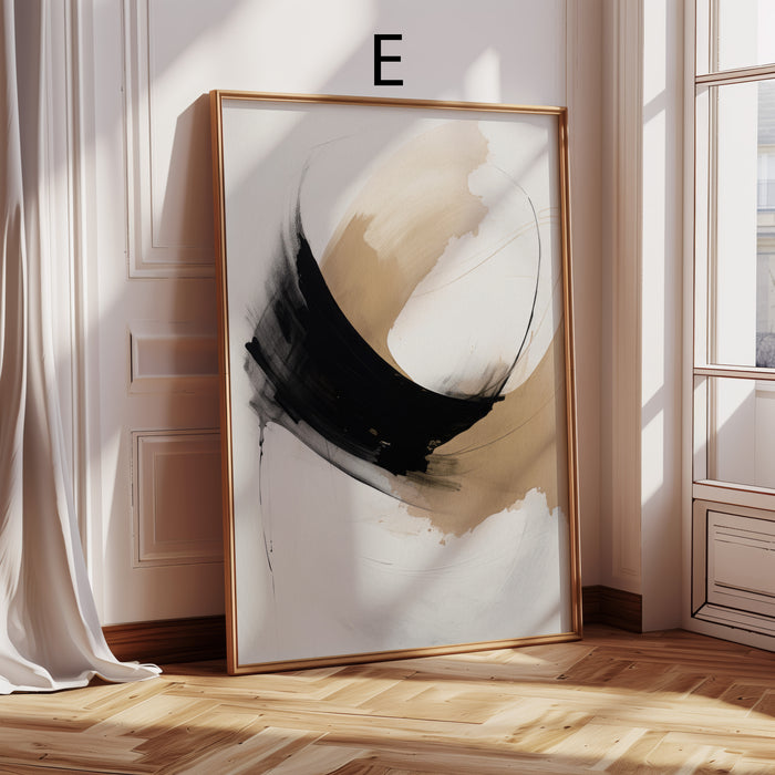 Geometrische Poster in Schwarz und Beige