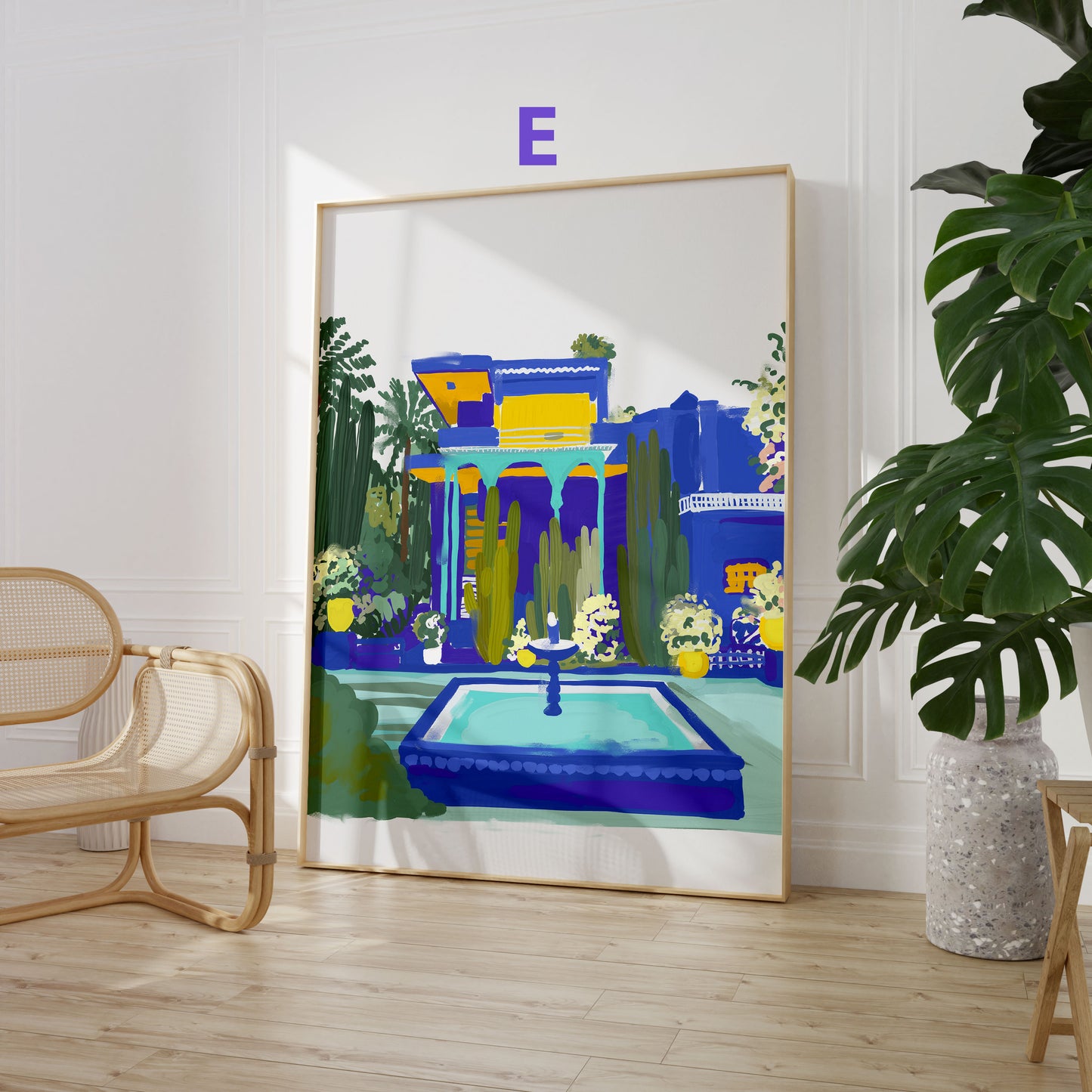 Blumen Poster · Geschenkidee · Bunte Blumenvasen, Stillleben und Abstrakte Wellenkunst · Dekoprint ohne Rahmen