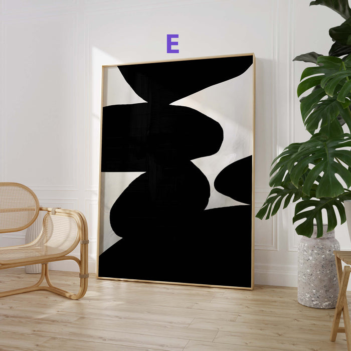 JUSTGOODMOOD Abstraktes Poster – Edles Baumwoll-Canvas