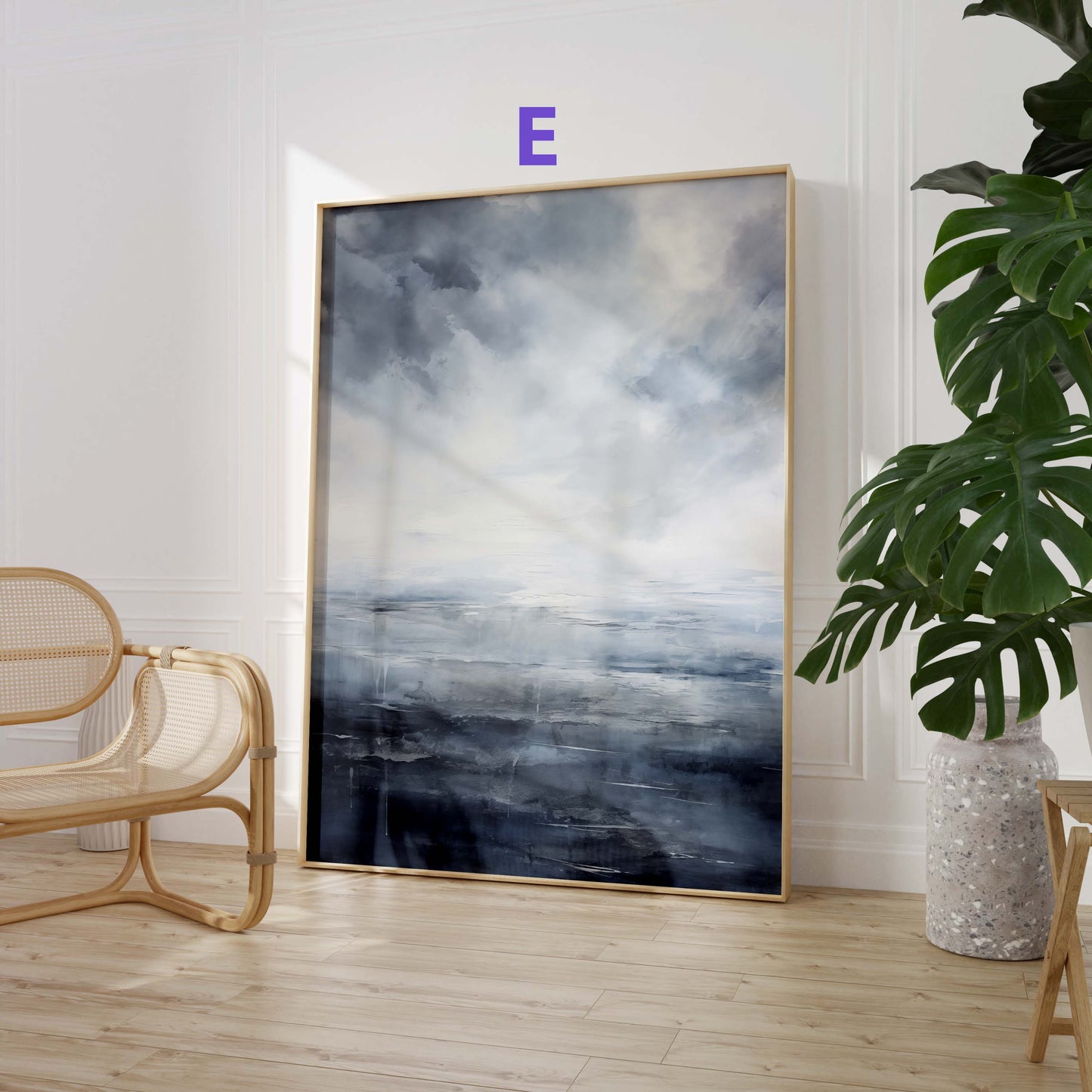 Nebelwald Berglandschaft Poster geschenkidee aquarell natur wandkunst  · Dekoprint ohne rahmen
