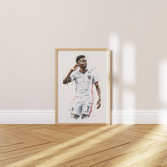 England Fußball Poster auf Premium Baumwolle