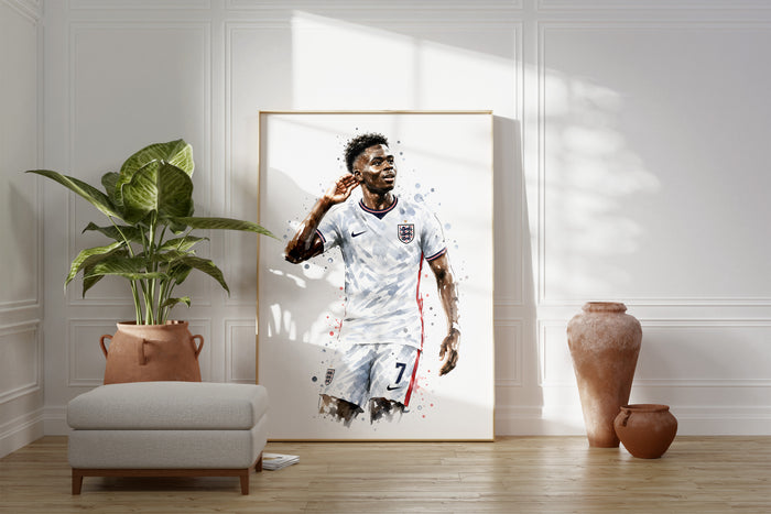 England Fußball Poster auf Premium Baumwolle