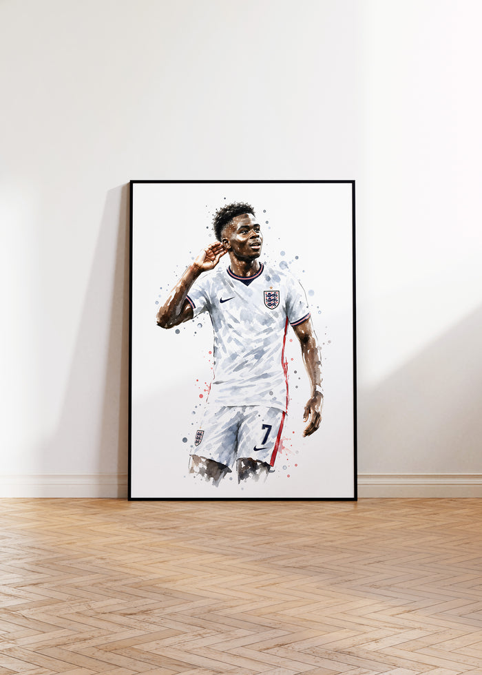 England Fußball Poster auf Premium Baumwolle
