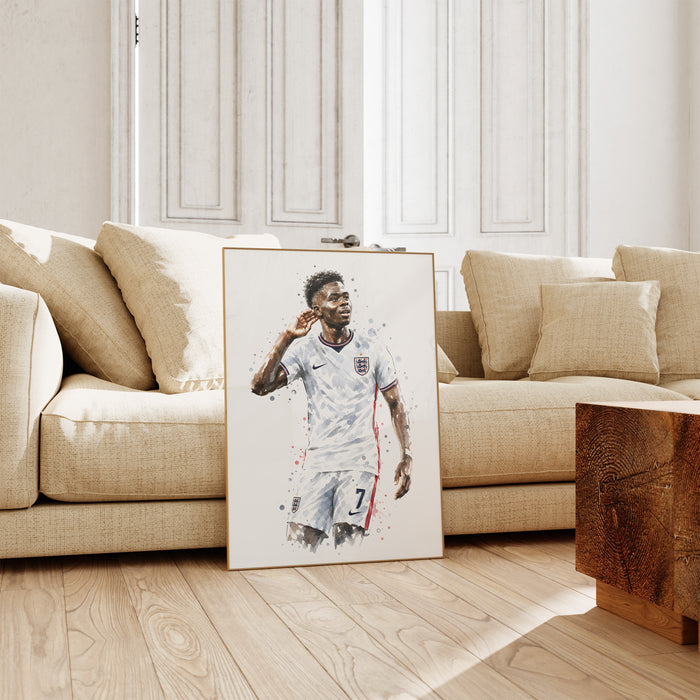 England Fußball Poster auf Premium Baumwolle