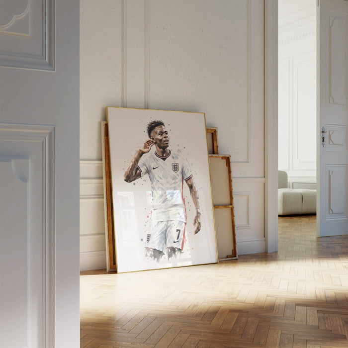 England Fußball Poster auf Premium Baumwolle