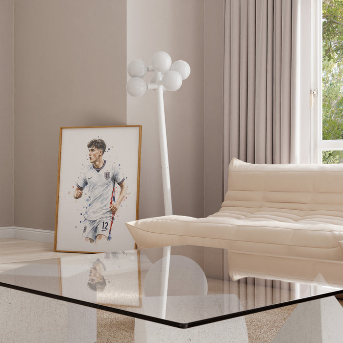 England Fussball Poster auf edlem Baumwoll-Canvas