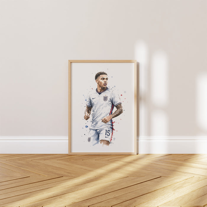 England Fußball Poster auf edlem Baumwoll-Canvas