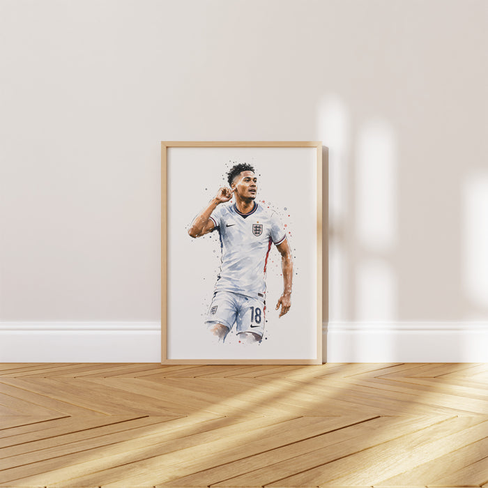 England Fußball Poster auf Premium Baumwolle