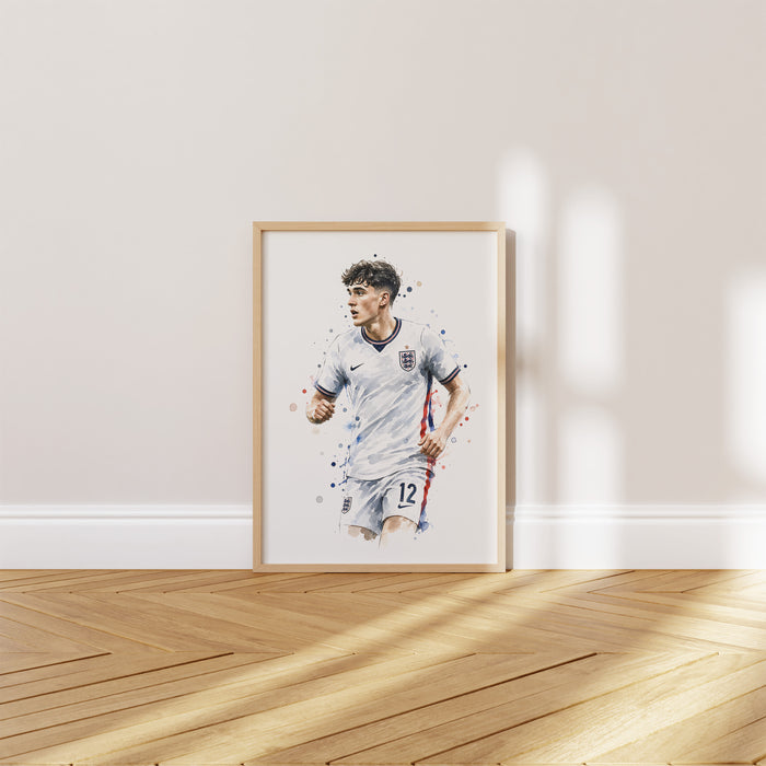 England Fussball Poster auf edlem Baumwoll-Canvas