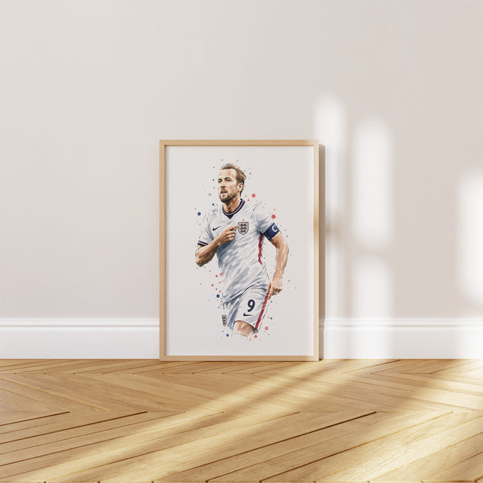 England Fußball Poster auf Premium Baumwolle