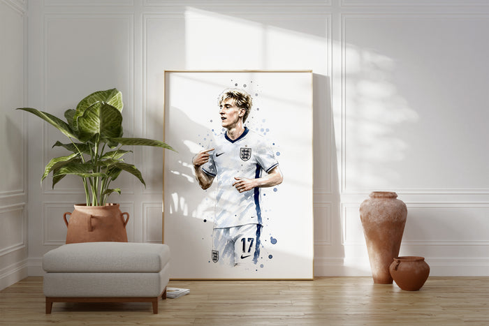 England Fußball Poster auf edlem Baumwoll-Canvas