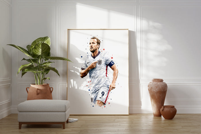 England Fußball Poster auf Premium Baumwolle