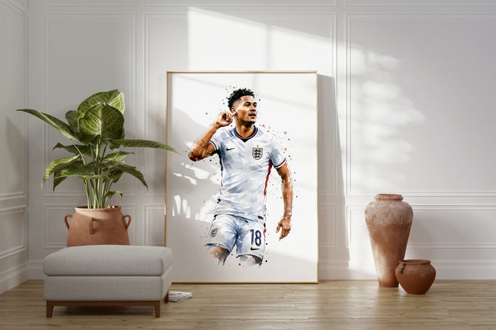 England Fußball Poster auf Premium Baumwolle