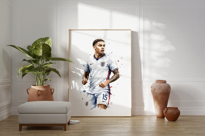 England Fußball Poster auf edlem Baumwoll-Canvas