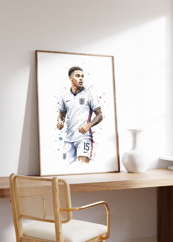 England Fußball Poster auf edlem Baumwoll-Canvas