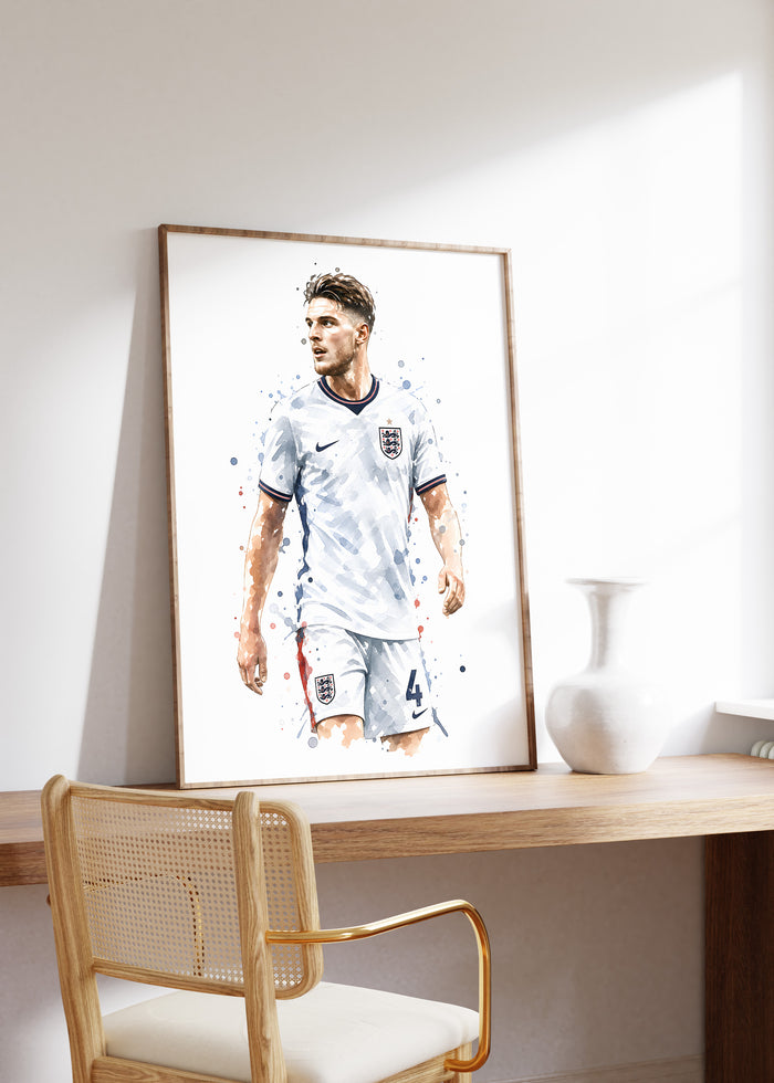 England Fußball Poster auf edlem Baumwoll-Canvas