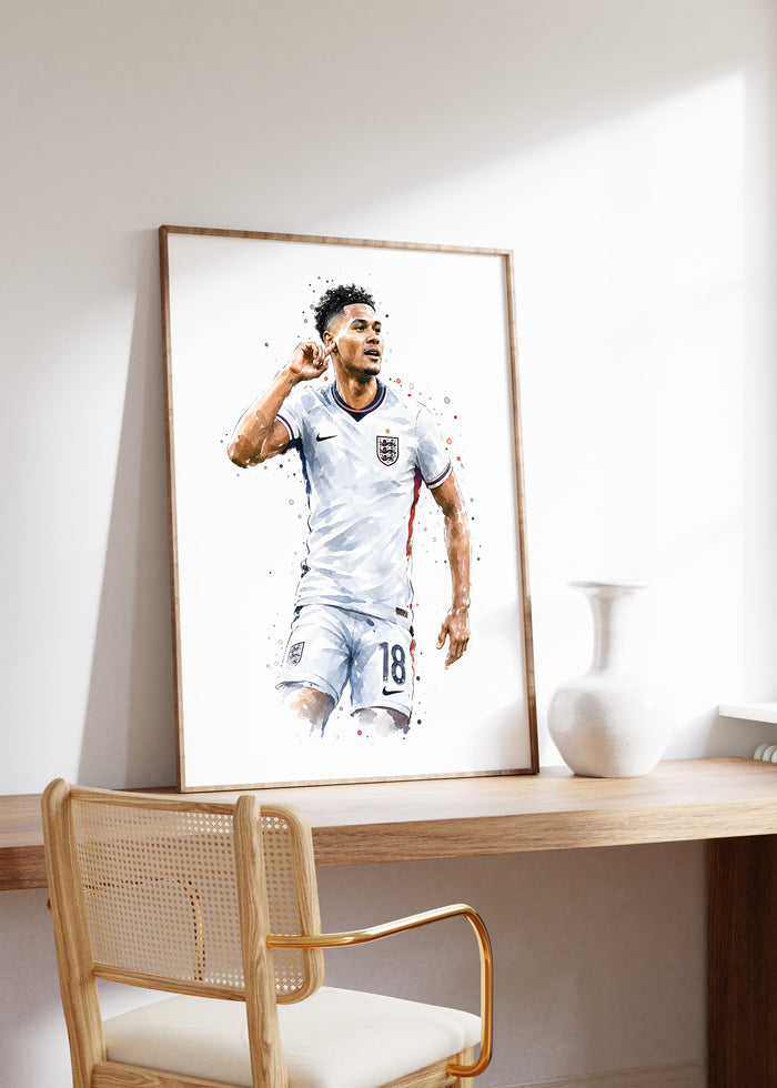 England Fußball Poster auf Premium Baumwolle