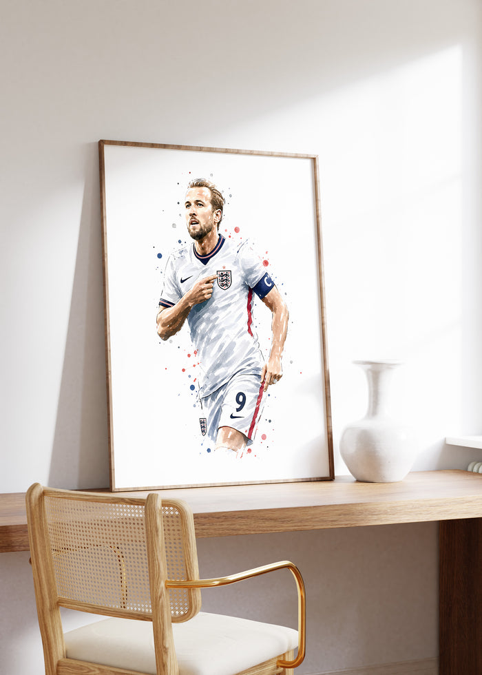 England Fußball Poster auf Premium Baumwolle