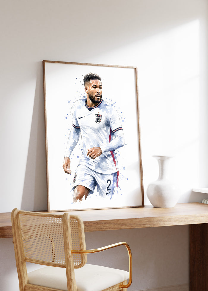England Fußball Poster – Premium Baumwoll-Canvas