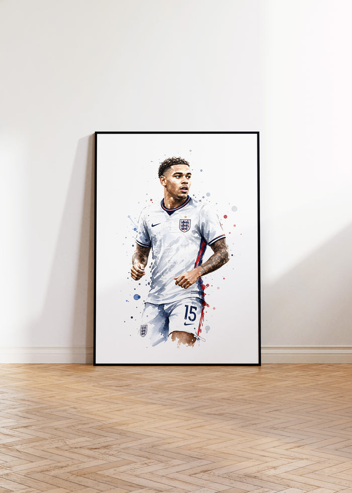 England Fußball Poster auf edlem Baumwoll-Canvas