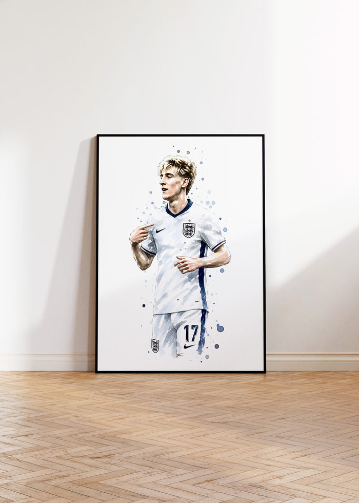 England Fußball Poster auf edlem Baumwoll-Canvas