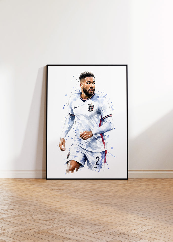 England Fußball Poster – Premium Baumwoll-Canvas