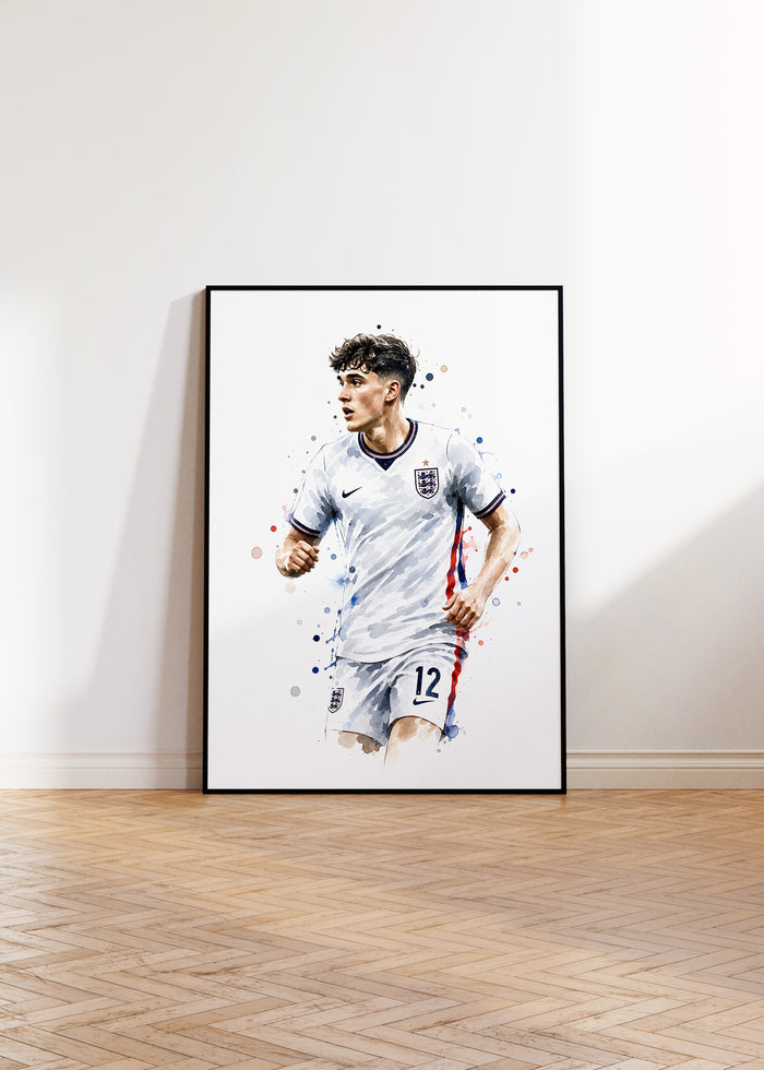 England Fussball Poster auf edlem Baumwoll-Canvas