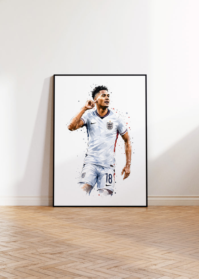 England Fußball Poster auf Premium Baumwolle