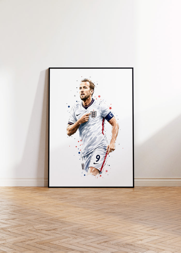 England Fußball Poster auf Premium Baumwolle